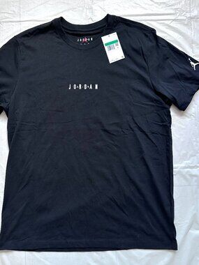 NEW Nike Jordan Air Men's T-Shirt Black Original Logo Tops Size XL Athletic